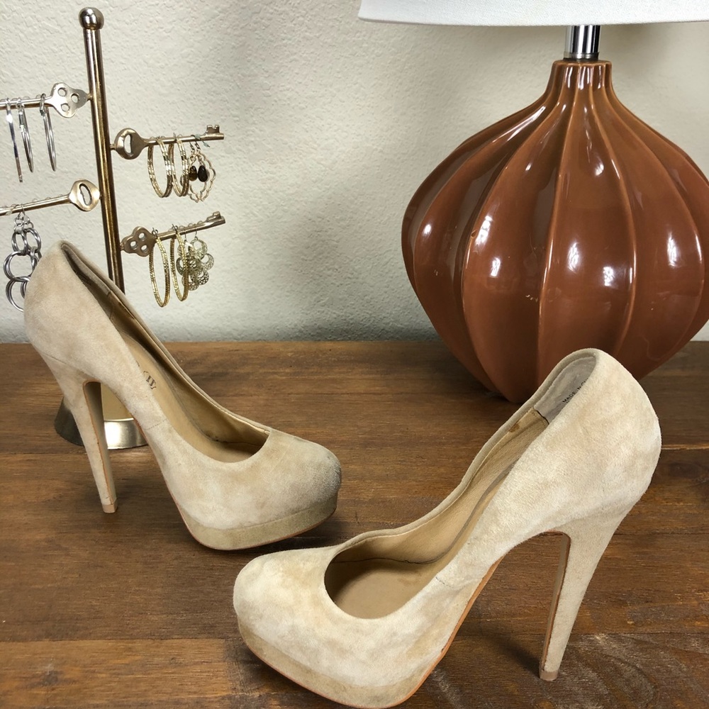 Aldo Tan Suede Platform Heels - Picture 5 of 8